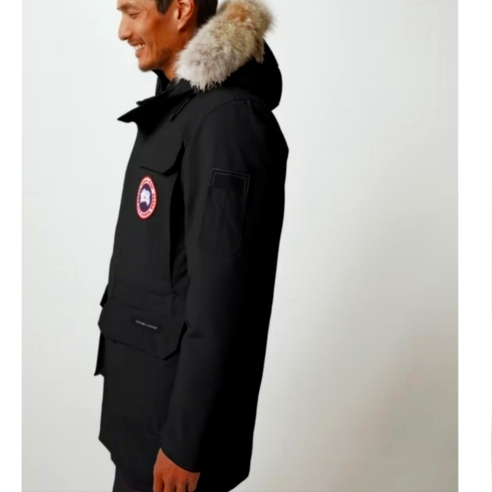 Canada Goose Black Performance Jacket with Fur-Trimmed Hood